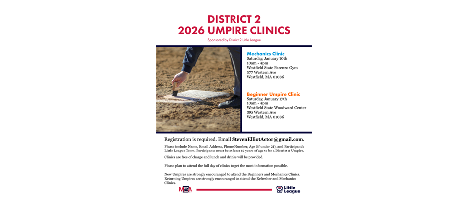 Umpire clinics in January